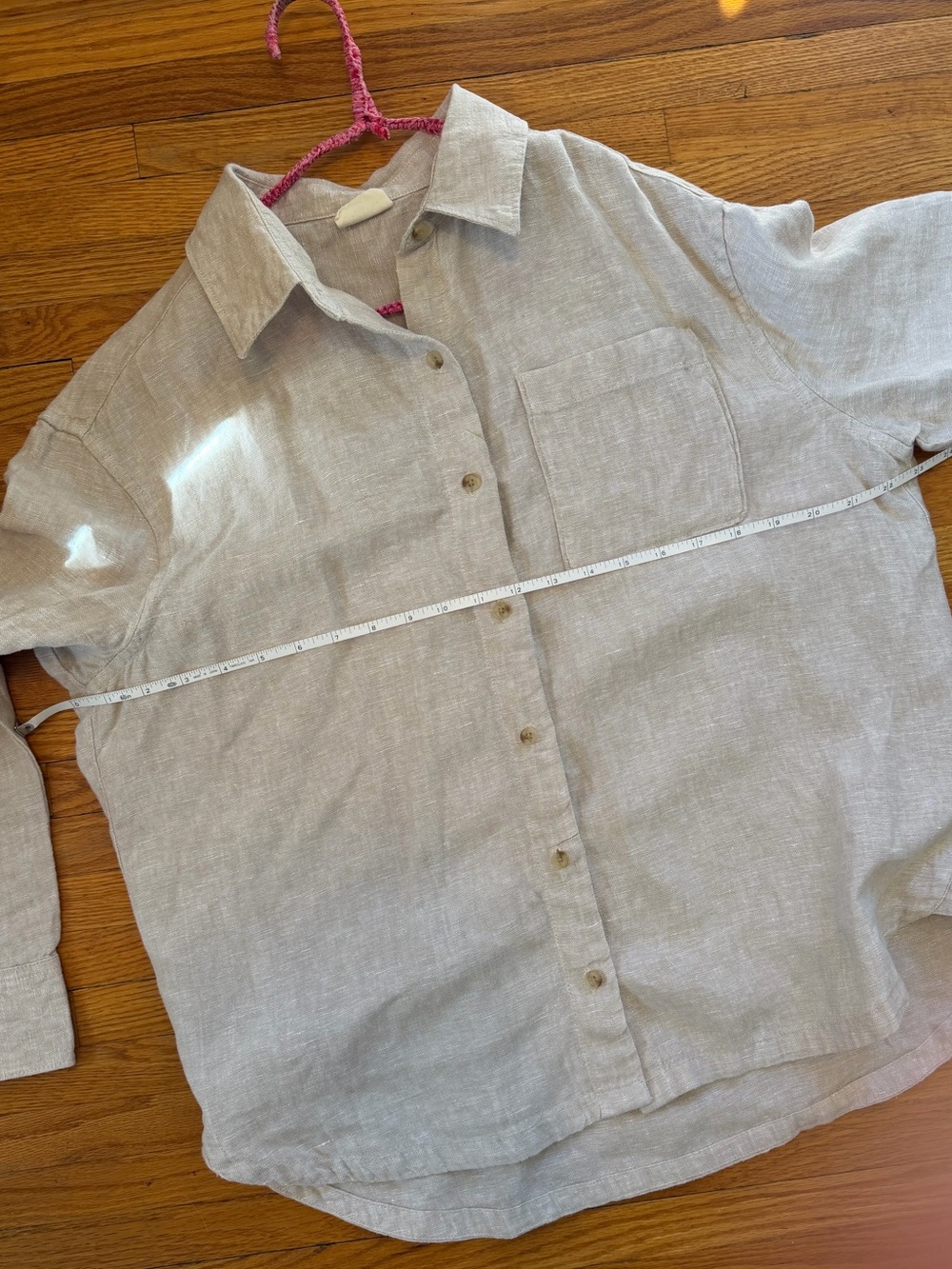 Relaxed Fit Women’s Linen Shirt in Light Beige